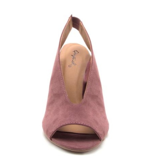 🎉 HP! Rose Taupe Peep Toe Heels - Picture 6 of 7